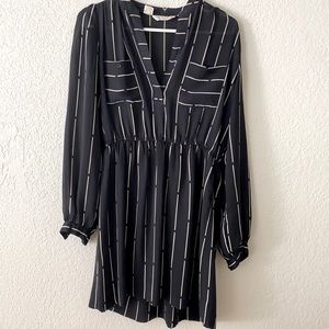 Vintage striped shirt-dress in navy and white